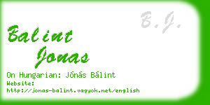 balint jonas business card